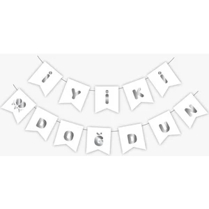 My Paper Craft Iyi Ki Doğdun Yazısı Beyaz Üzerine Gümüş