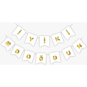 My Paper Craft Iyi Ki Doğdun Yazısı Beyaz Üzerine Gold