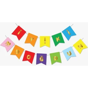 My Paper Craft Iyi Ki Doğdun Yazısı Rengarenk Üzerine Gold