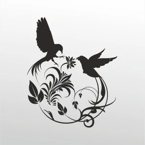 Folyo Sticker Kuş Deseni 102 20 cm Uzunluk Dekoratif Sticker