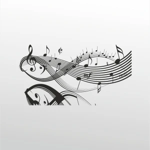 Folyo Sticker Müzik Notaları 101 20 cm Uzunluk Dekoratif Sticker
