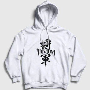 Unisex Beyaz Shogun Trivium Kapüşonlu Sweatshirt