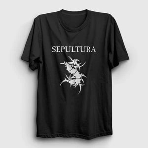 Unisex Siyah Logo Sepultura T-Shirt