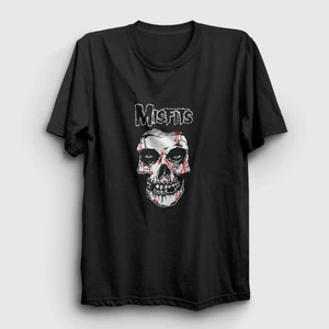 Unisex Siyah Skull The Misfits T-Shirt