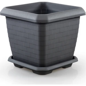 Hisar Kare Saksı 44LTLT Antrasit