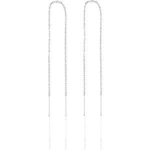 Gümüş Zincir Küpe 13 cm Hayalet Zincir Küpe