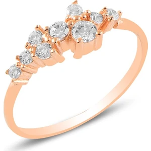 Söğütlü Silver Gümüş Rose Zirkon Taşlı Lady Gümüş Yüzük