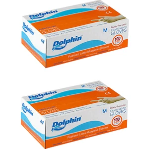 Beyaz Lateks Eldiven Pudrasız (M) 100lü Paket 2 Adet