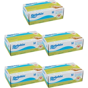 Beyaz Lateks Eldiven Pudralı (M) 100lü Paket 5 Adet