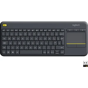 K400 Plus Dokunmatik Yüzeyli USB Bağlantılı Türkçe Q TV Klavyesi - Siyah