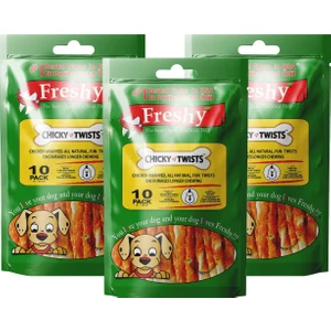 Chicky Twists Aylık Set - 30 Adet Tavuk Eti Kaplı Burgu Çiğneme Çubuğu