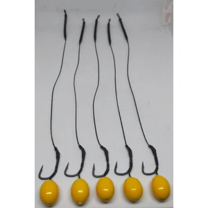 Sr Sazanrig Dip Yemli Batan Sarı Oval Boncuklu Hazır Rig Takımı(5' Li Set)