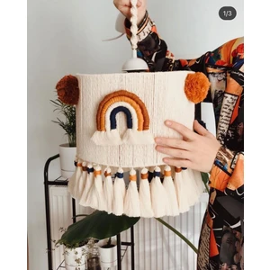 Akışlı Ticaret Makrome Sarkıt Avize Gökkuşağı Desenli