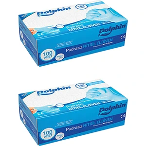 Mavi Nitril Eldiven Pudrasız (S) 100lü Paket 2 Adet