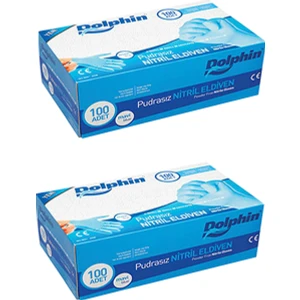 Mavi Nitril Eldiven Pudrasız (L) 100lü Paket 2 Adet