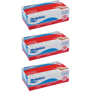Beyaz Vinil Eldiven Pudrasız (M) 100lü Paket 3 Adet