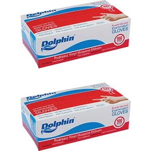 Beyaz Vinil Eldiven Pudrasız (M) 100lü Paket 2 Adet