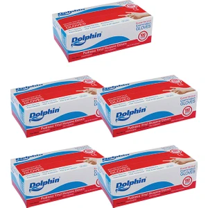 Beyaz Vinil Eldiven Pudrasız (L) 100lü Paket 5 Adet