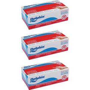 Beyaz Vinil Eldiven Pudrasız (L) 100lü Paket 3 Adet