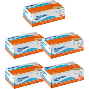 Beyaz Lateks Eldiven Pudrasız (S) 100lü Paket 5 Adet