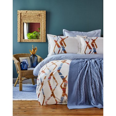 Karaca Home Shaggy Mavi Cift Kisilik Orgu Battaniye Takimi Fiyati