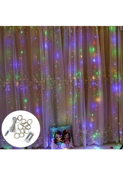 3x3 Metre Kumandalı Rgb Çok Renkli LED Perde Işığı Peri LED fiyatları