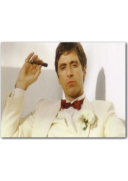 Cakatablo Ahşap Tablo Al Pacino Baba Filmi Beyaz Takım Elbise