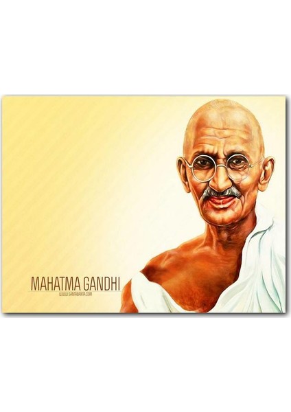 Cakatablo Ahşap Tablo Mahatma Gandhi Beyaz Kıyafeti