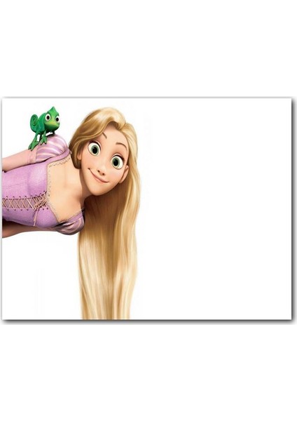 Cakatablo Ahşap Tablo Rapunzel ve Yeşil Kurbağa