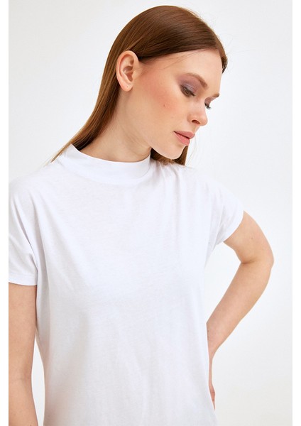 Bisiklet Yaka Basic Tshirt