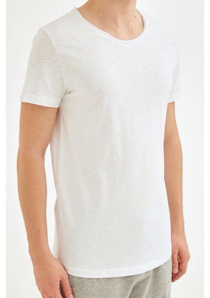 Bisiklet Yaka Basic Tshirt