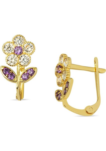 Papatya 14 Ayar Altın Çocuk Küpesi