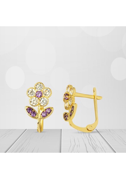 Papatya 14 Ayar Altın Çocuk Küpesi modelleri