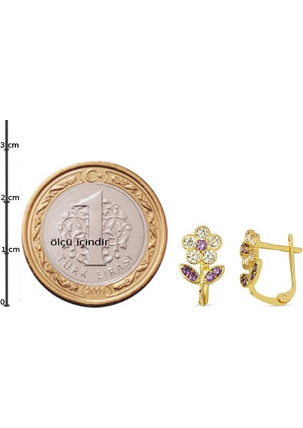 Papatya 14 Ayar Altın Çocuk Küpesi indirimleri