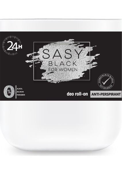 Sasy Black Antiperspirant Deo Roll-On For Women 50 ml