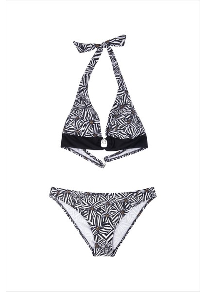 40664 Siyah Beyaz Çiçekli Bikini Takımı fırsatları