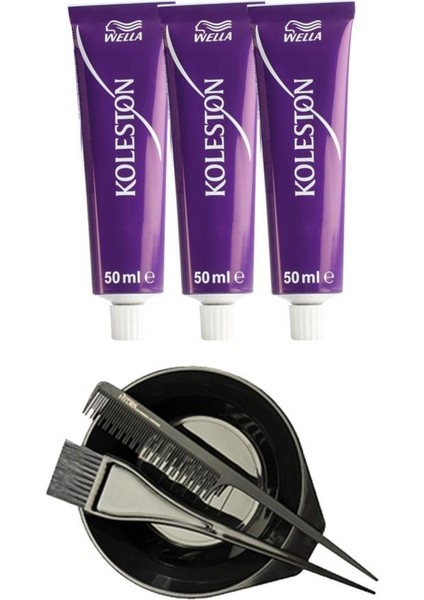 Kalıcı Krem Saç Boyası 6/0 X3+Saç Boyama Seti