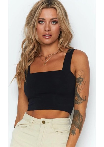 Mad Girls Siyah Crop MG1010