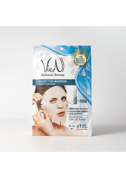 Kağıt Yüz Maskesi Amino Asıt+ Yoğun Nemlendirici + Canlandırıcı