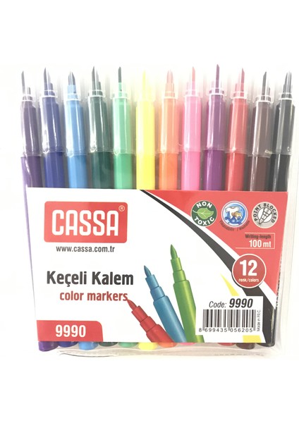 Keçeli Kalem Renkli 12'li