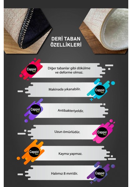 Cappio Halı Siyah Geometrik Şekilli Kilim Desenli Oval Halı (Makinada Yıkanabilir Kaymaz DotTaban) - CP624