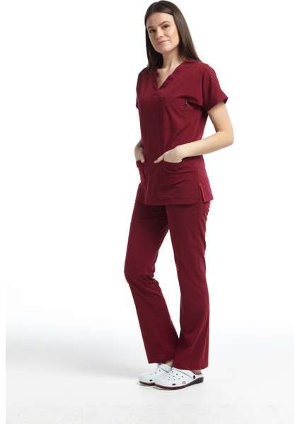 Ultralycra V Yaka Yarasa Kol Hemşire Doktor Forma Takımı