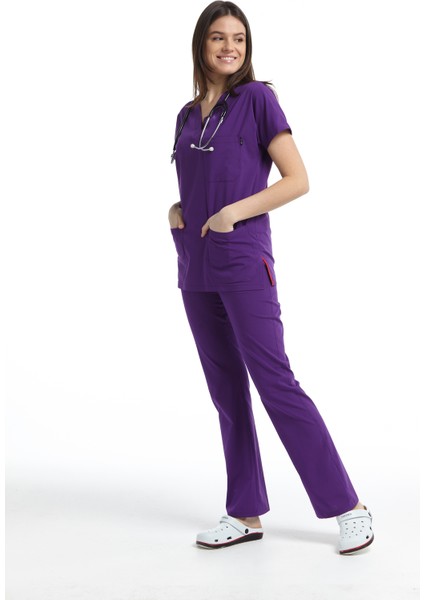 Ultralycra V Yaka Yarasa Kol Hemşire Doktor Forma Takımı
