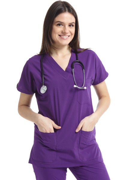 Ultralycra V Yaka Yarasa Kol Hemşire Doktor Forma Takımı fırsatları