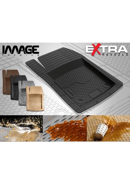 3D Plus Ekstra Havuzlu Kauçuk Paspas Siyah 5 Parça