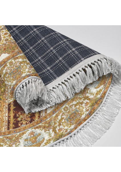 Exclusive Gümüş Saçaklı Dijital Halı Yuvarlak Carole Renkli̇ modelleri