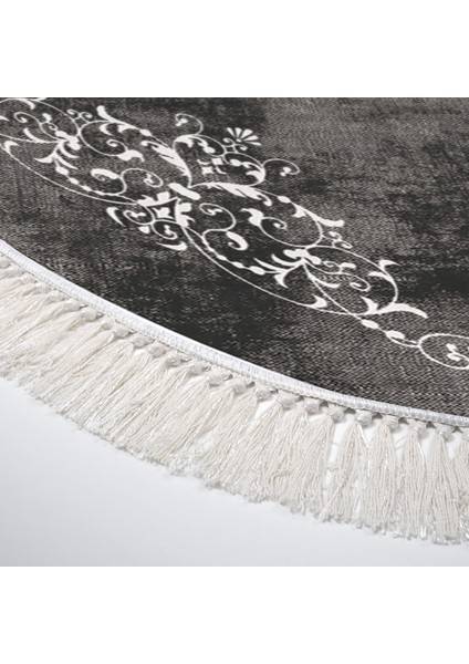 Exclusive Toprak Saçaklı Dijital Halı Oval Tricia Gri̇ modelleri