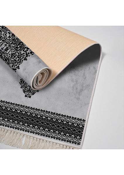 Exclusive Saray Saçaklı Dijital Halı Eloise Gri̇