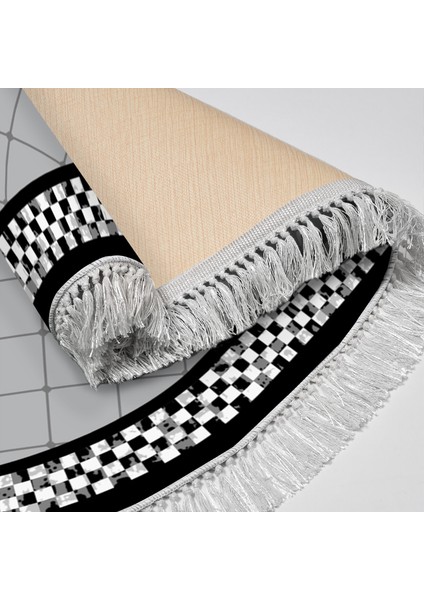 Exclusive Saray Saçaklı Dijital Halı Oval Dianne Gri̇