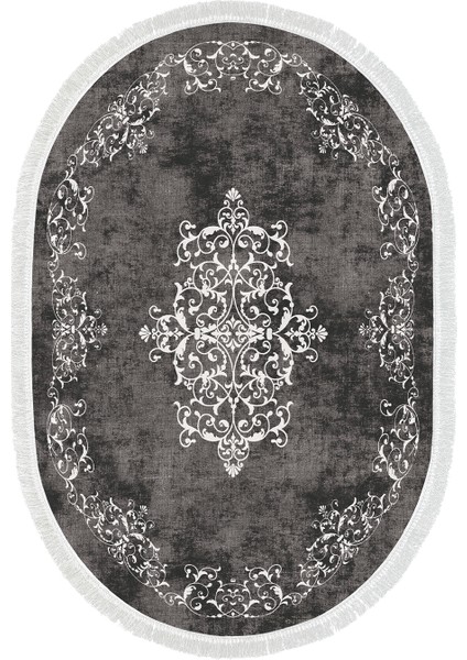 Exclusive Saray Saçaklı Dijital Halı Oval Tricia Gri̇ fiyatları